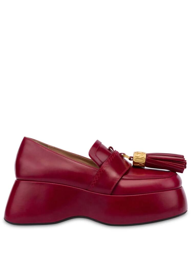 Moschino tassel-charm leather loafers - Red Cover