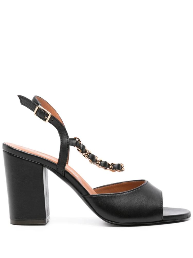 Via Roma 15 95mm leather sandals - Black Cover