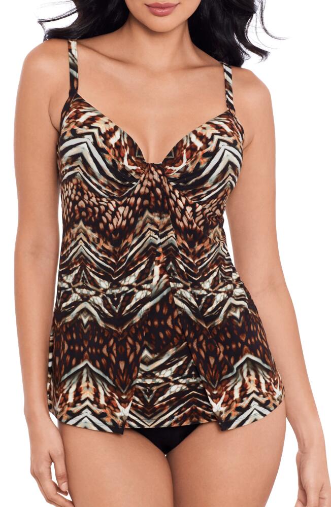 Miraclesuit Tigress Gala Underwire Tankini Top in Black Multi Cover