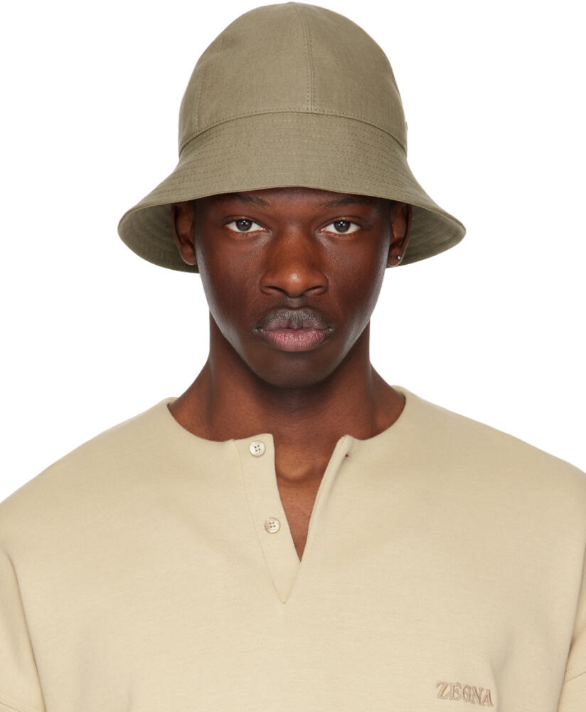 ZEGNA Taupe Oasi Lino Bucket Hat Cover