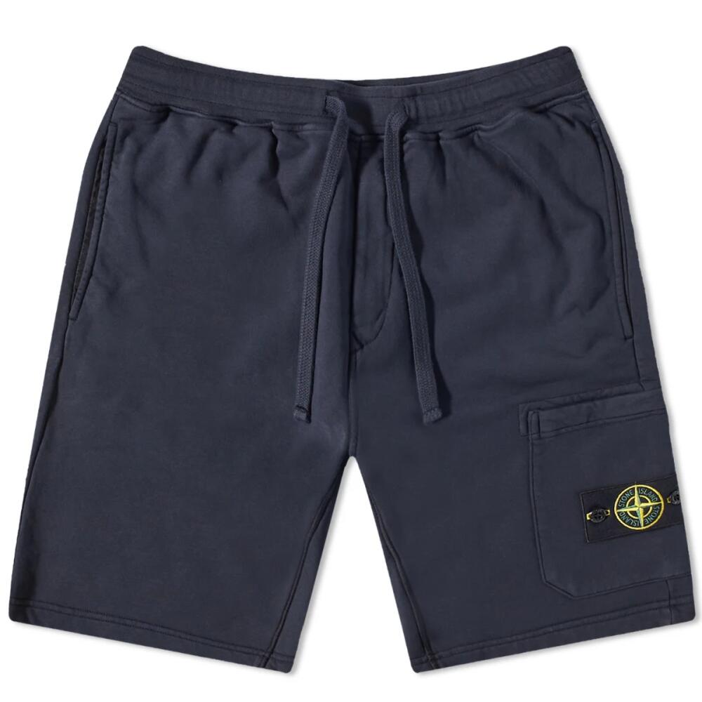 Stone Island Men's Garment Dyed Sweat Shorts in Navy Cover