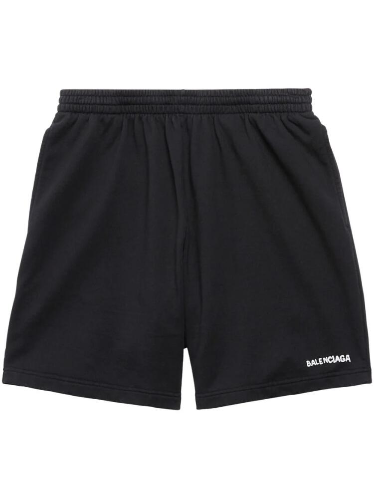 Balenciaga logo-print track shorts - Black Cover