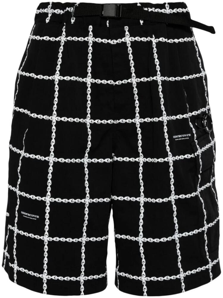 Undercover logo-print belted shorts - Black Cover