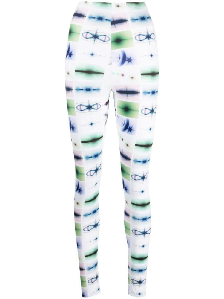 Maisie Wilen graphic-print leggings - White Cover