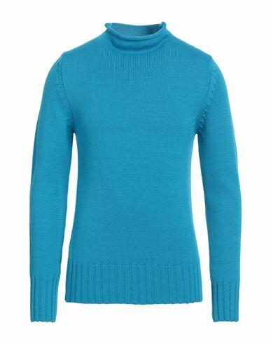 Capsule Knit Man Turtleneck Azure Merino Wool Cover