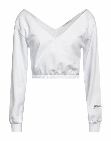 Hinnominate Woman Sweatshirt White Cotton, Elastane Cover