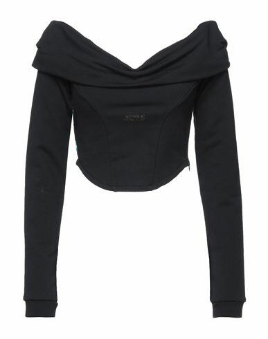 Gcds Woman Sweatshirt Black Cotton Cover