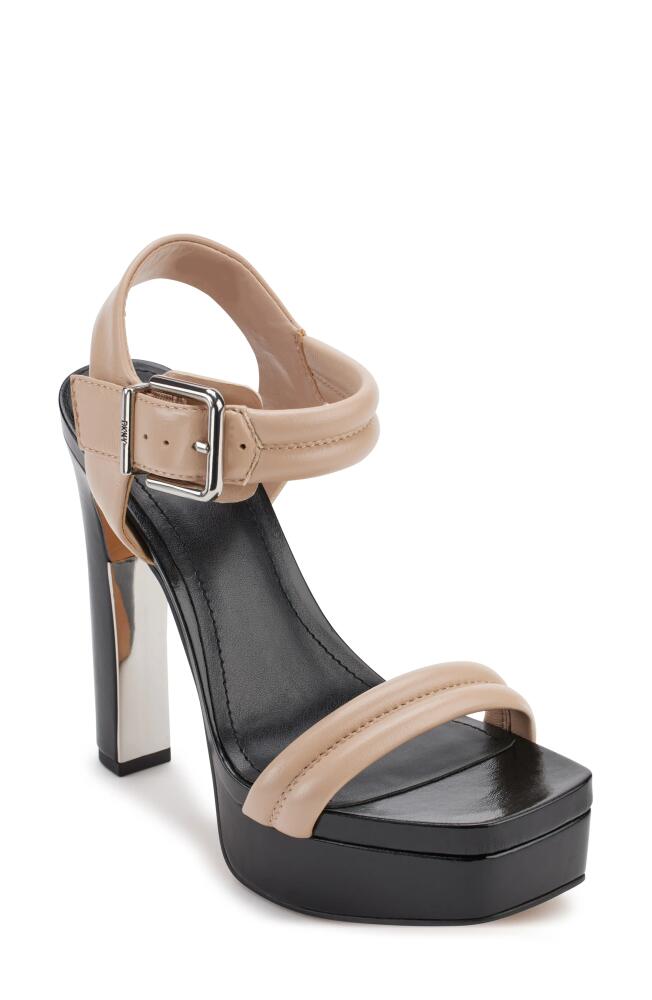 DKNY Jaysha Platform Sandal in Gold Sand Cover