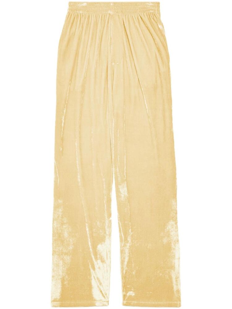 Balenciaga velvet straight-leg trousers - Yellow Cover