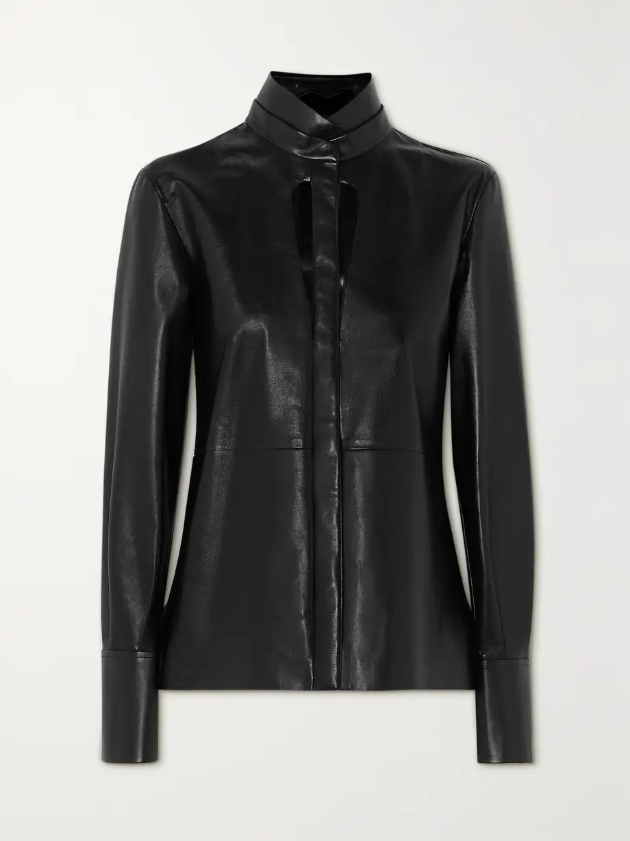 Givenchy - Cutout Leather Blouse - Black Cover