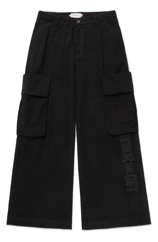 HONOR THE GIFT Wide Leg Cargo Pants in Black Cover