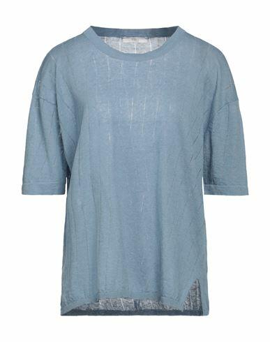 Fedeli Woman Sweater Slate blue Linen, Cotton Cover