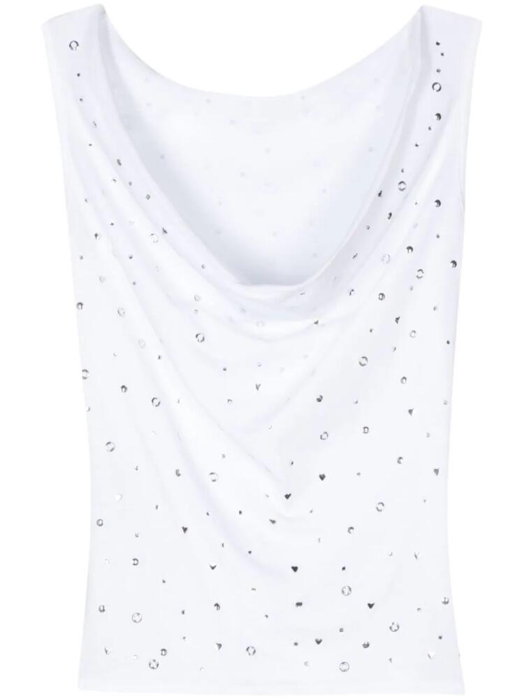 Gimaguas stud-embellished cowl tank top - White Cover