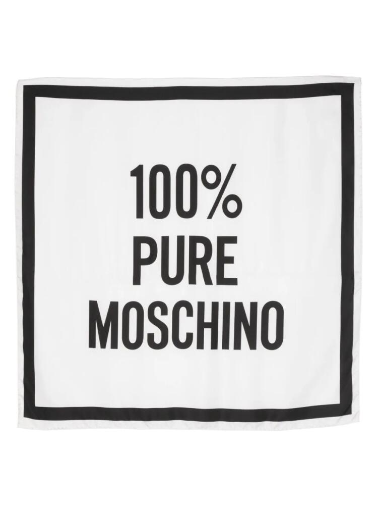 Moschino 100% Pure Moschino silk scarf - White Cover