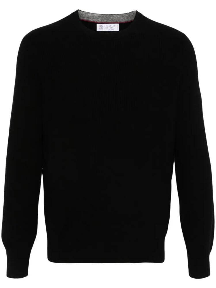 Brunello Cucinelli English-rib cardigan sweater - Black Cover