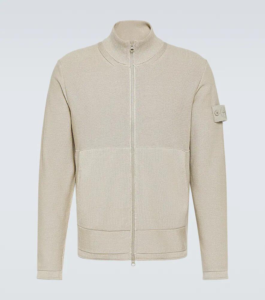 Stone Island Compass cotton and cashmere zip-up sweater Cover