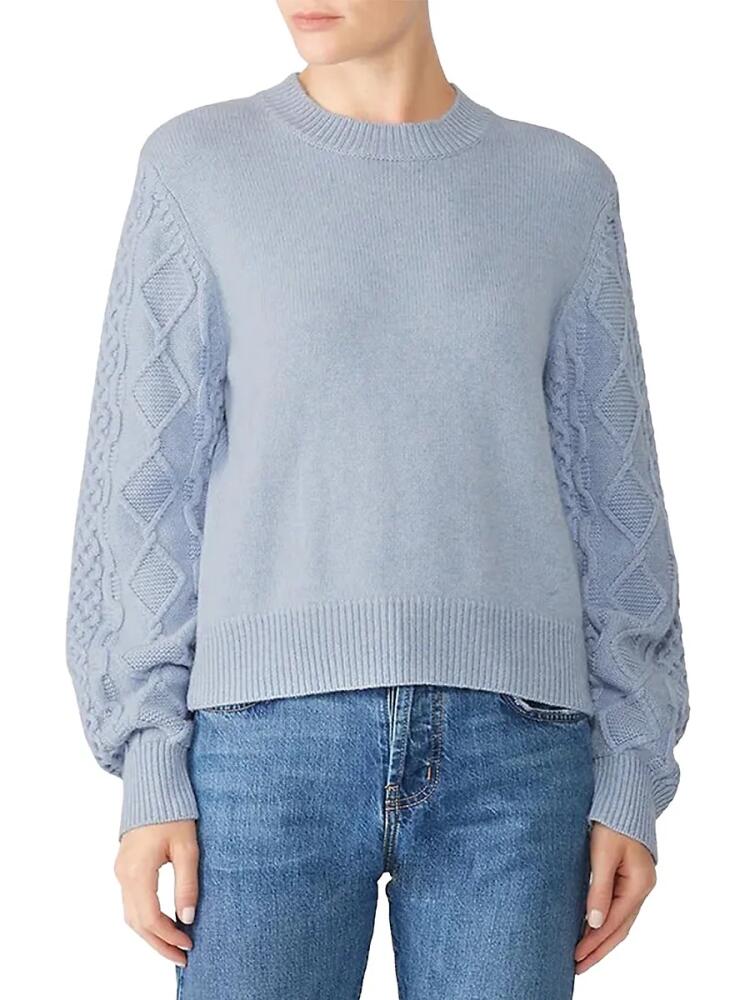 Rebecca Minkoff Women's Penny Cable Knit Wool Sweater - Blue Cover