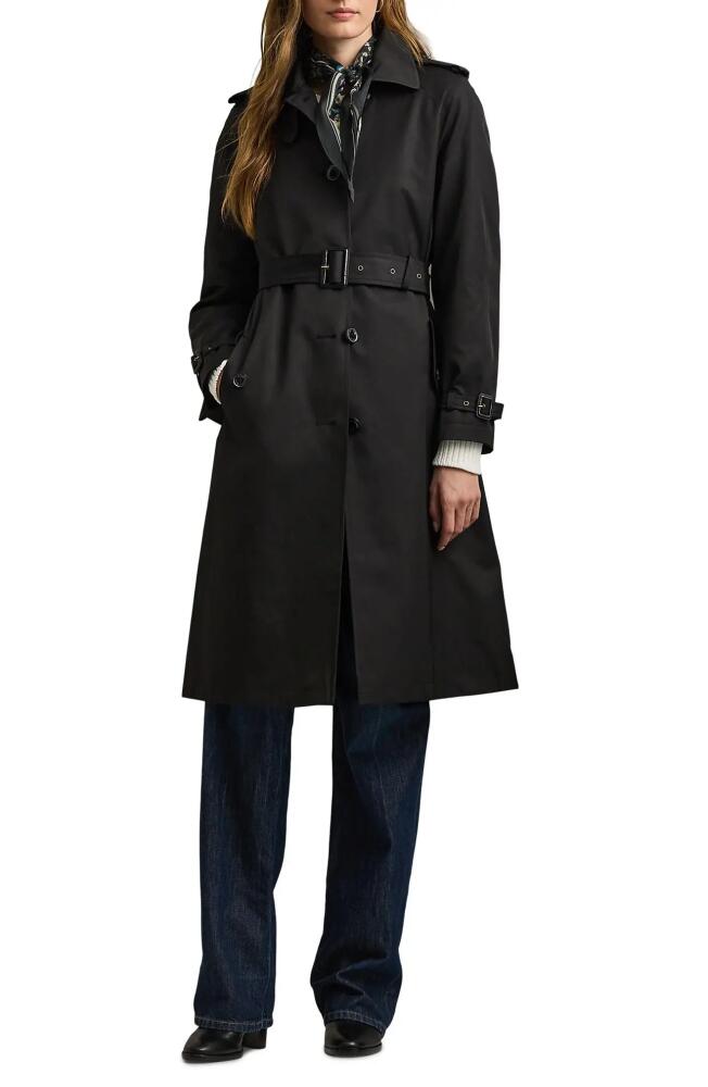 Lauren Ralph Lauren Belted Water Resistant Trench Coat in Black Cover