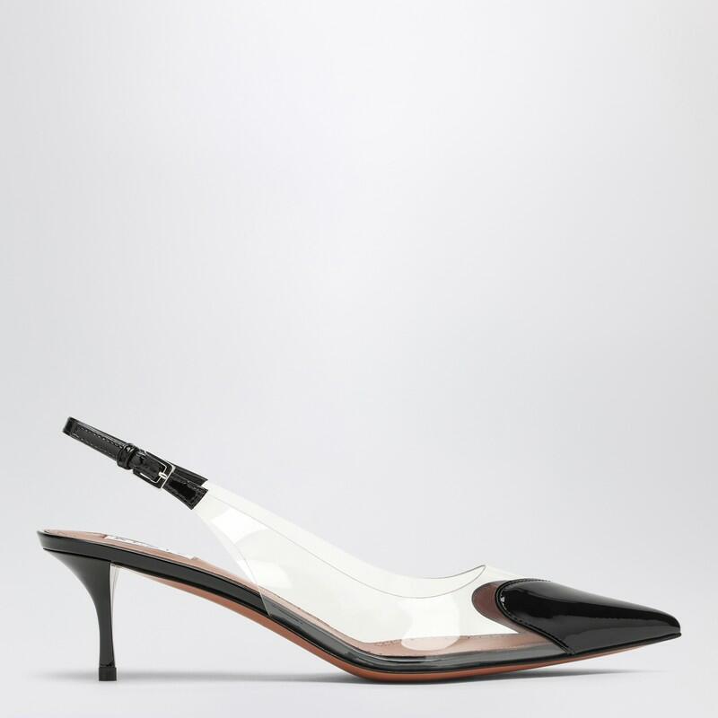 Alaïa Le Coeur black patent leather slingback Cover