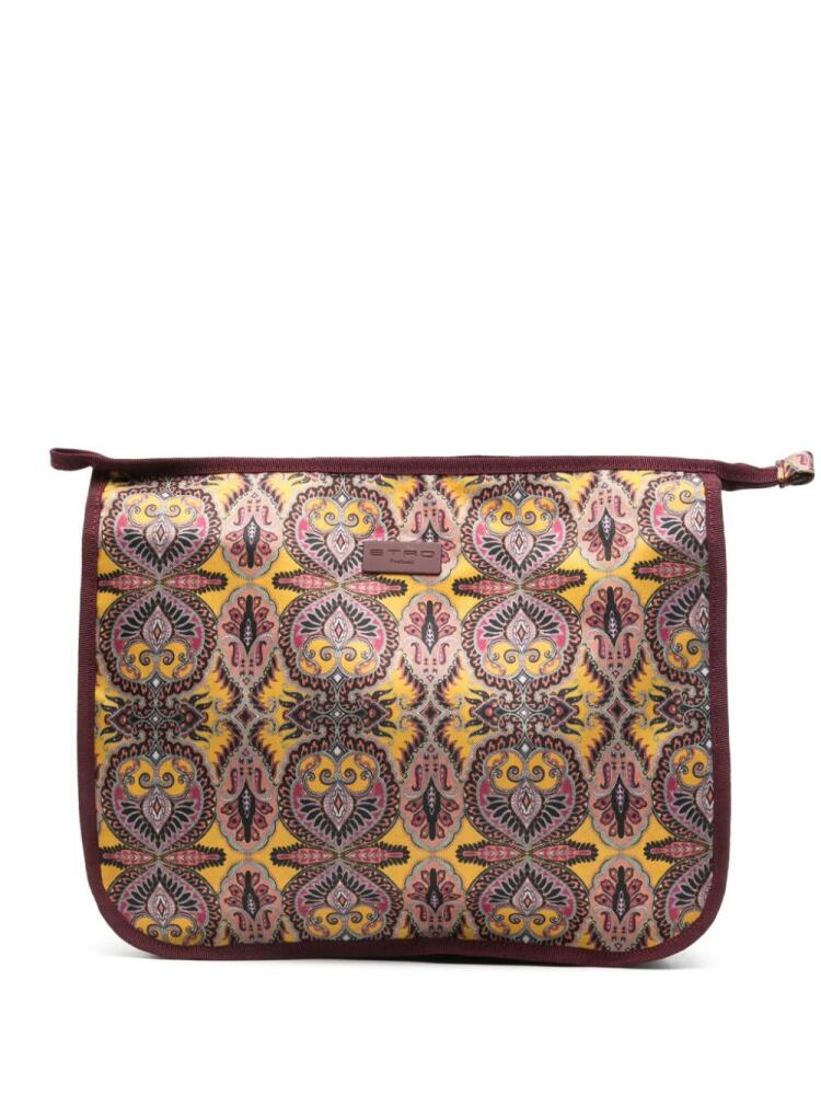 ETRO graphic-print wash bag - Yellow Cover