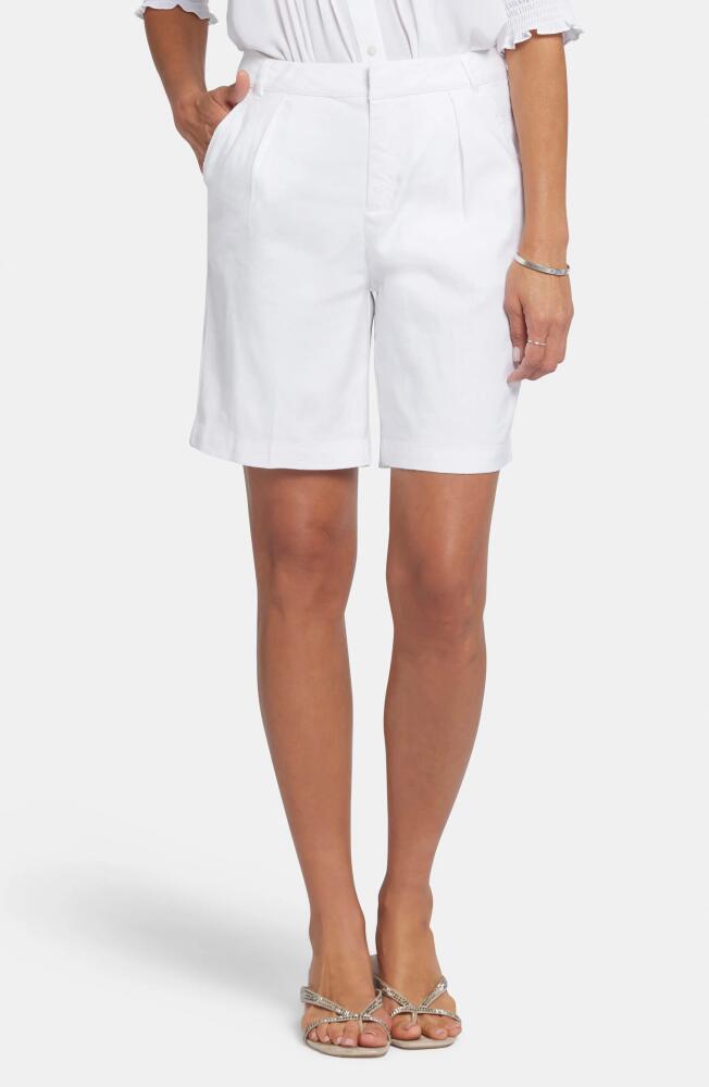 NYDJ Relaxed Linen Blend Shorts in Optic White Cover