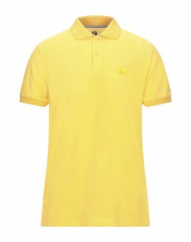 People Of Shibuya Man Polo shirt Yellow Cotton, Elastane Cover