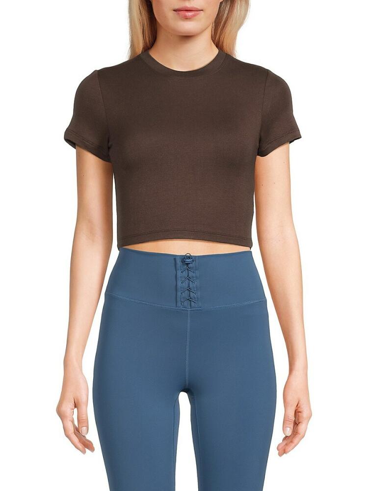 IVL Women's Heathered Slim Fit Crop Top - Cocoa Cover