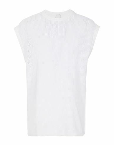 8 By Yoox Cotton Crew-neck Vest Man Sweater White Cotton, Recycled cotton Cover