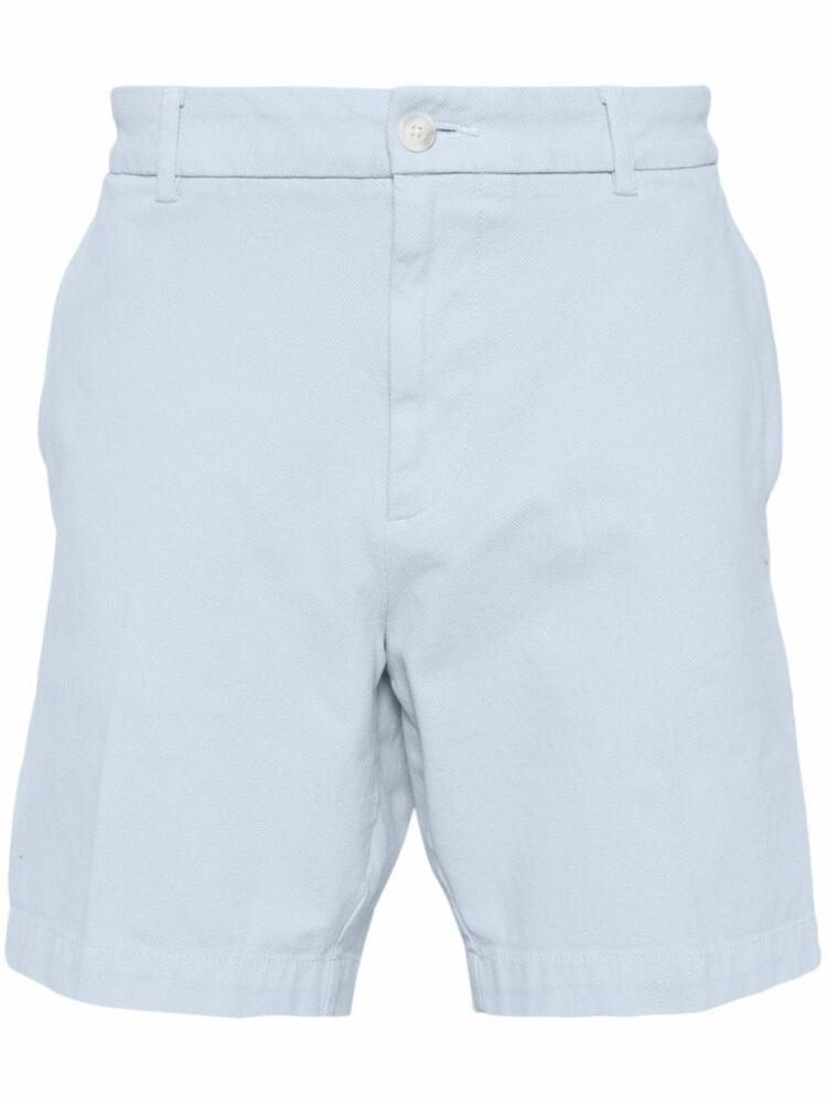 BOSS mid-rise piqué-weave chino shorts - Blue Cover