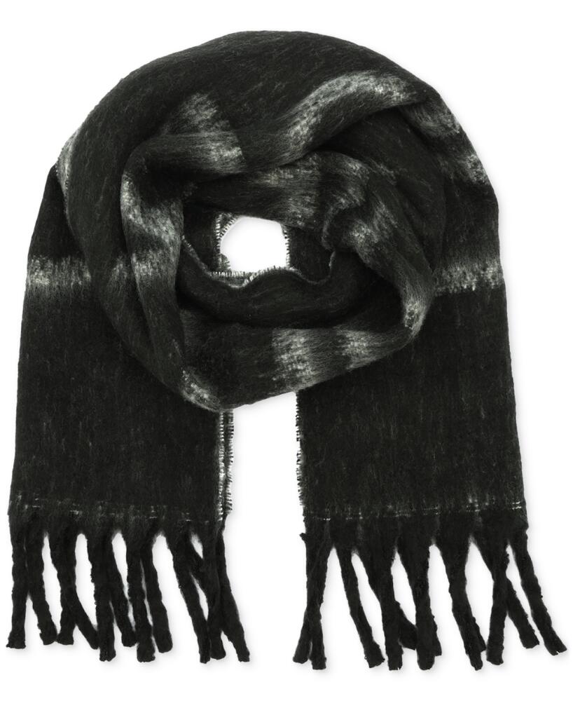 Calvin Klein Men's Lofty Yarn Dyed Scarf - Black Beau Cover