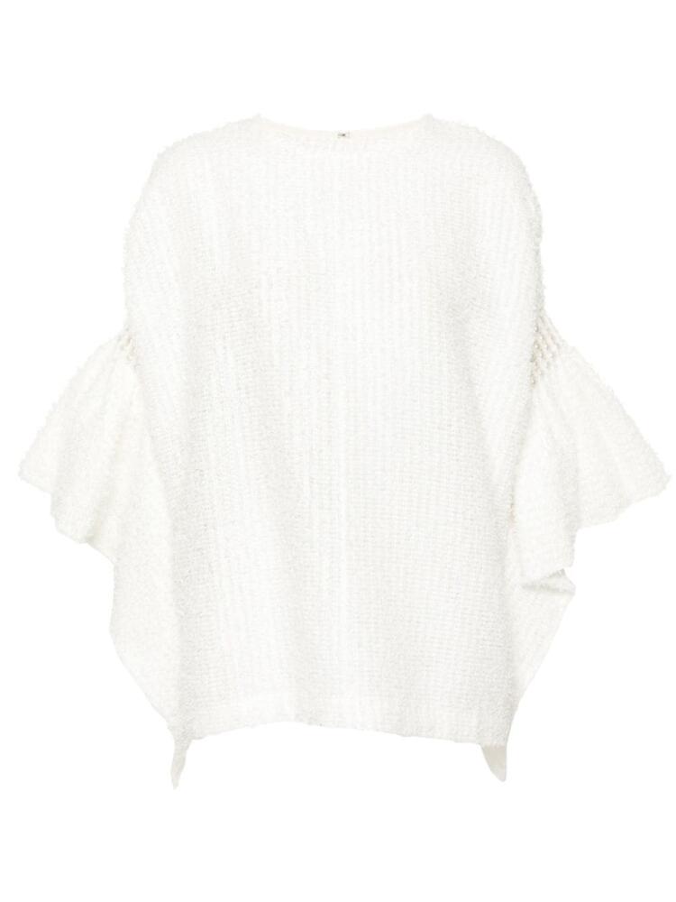 Junya Watanabe flared-cuffs bouclé blouse - White Cover