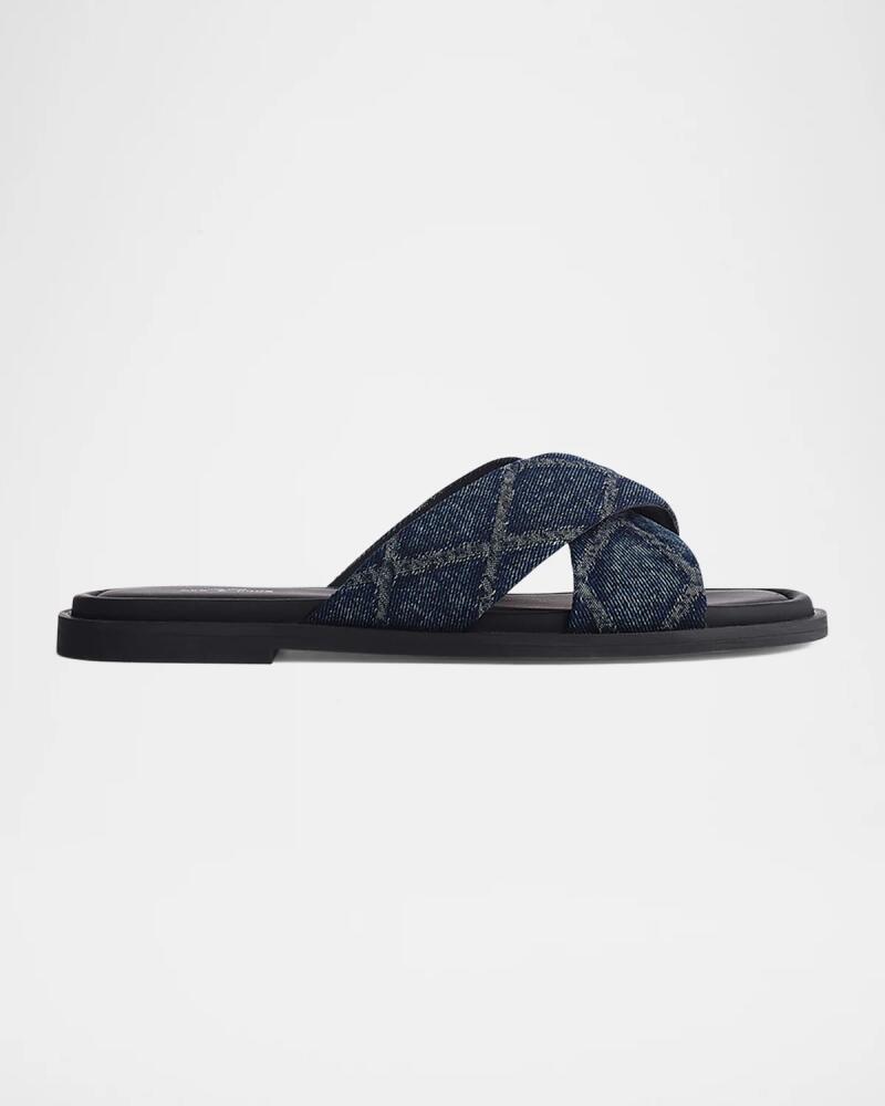 Rag & Bone Geo Denim Crisscross Slide Sandals Cover