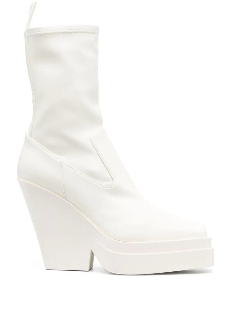 GIABORGHINI 120mm tapered-heel leather boots - White Cover