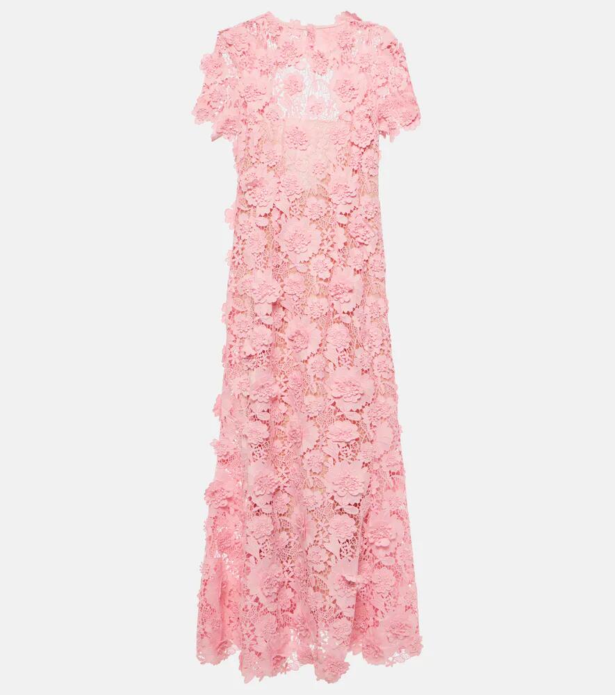 Oscar de la Renta Floral lace midi dress Cover