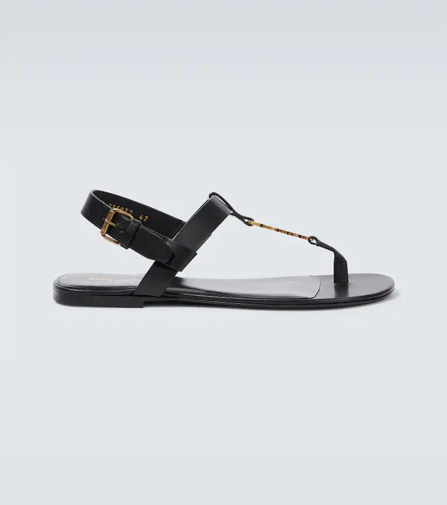 Saint Laurent Cassandre leather thong sandals Cover