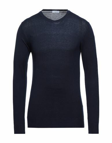 Paolo Pecora Man Sweater Midnight blue Silk, Cotton Cover