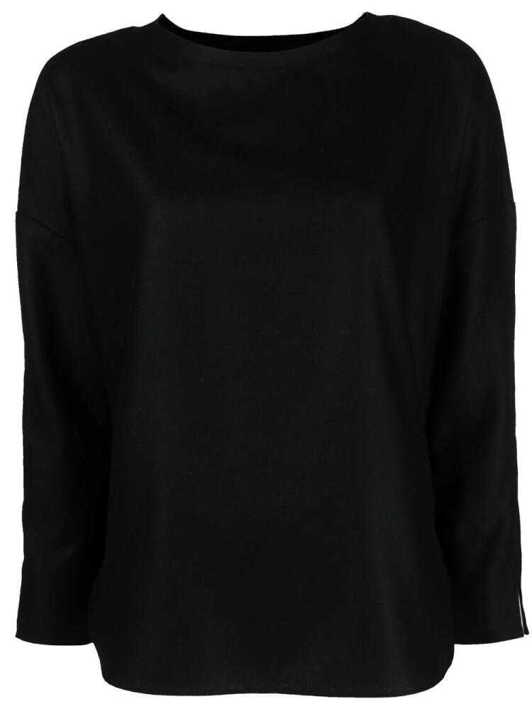 ASPESI wide-neck long-sleeved blouse - Black Cover