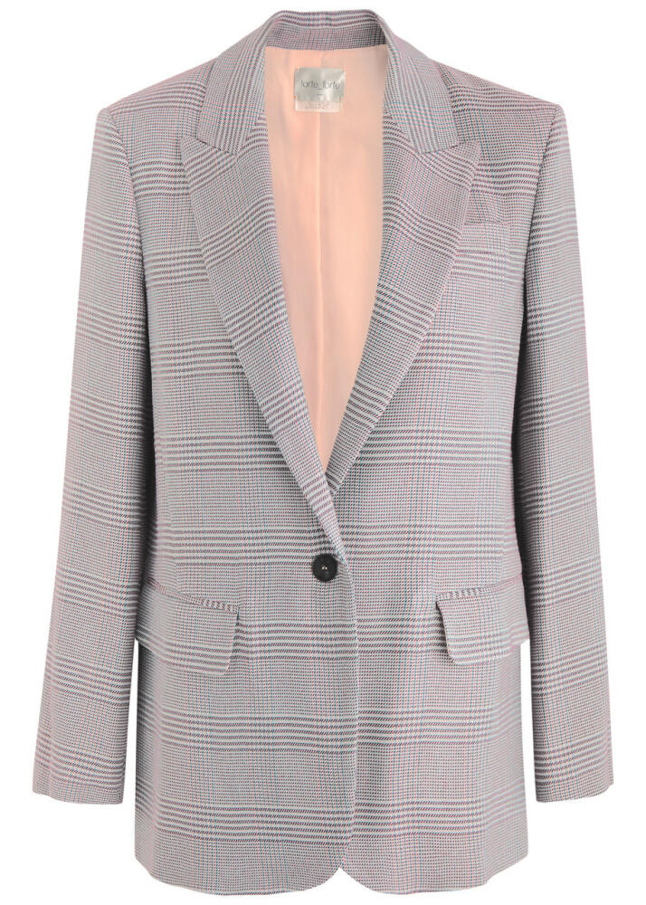 Forte_forte Tartan-print Woven Blazer - Rose Cover