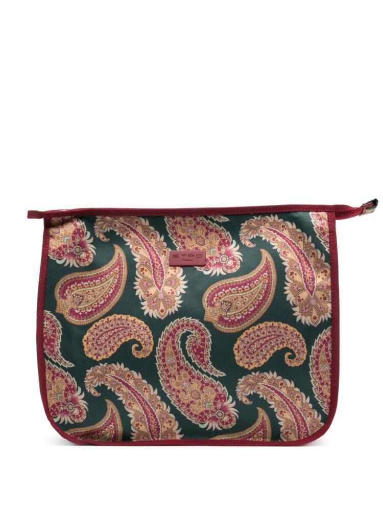 ETRO paisley-print wash bag - Green Cover