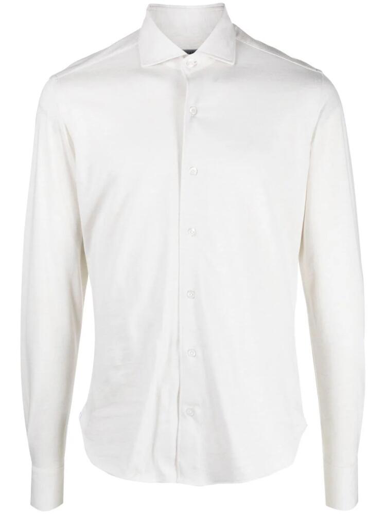 Orian long-sleeve slim-cut shirt - Neutrals Cover