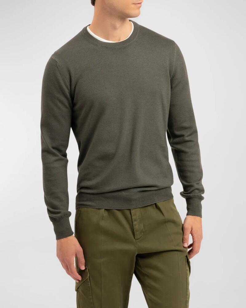 Boglioli Men's Garment-Dyed Wool Sweater Cover