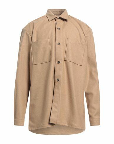 Gaëlle Paris Man Shirt Sand Wool, Polyester, Polyamide Cover