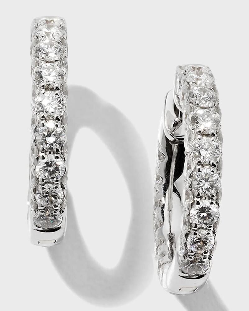 Graziela Gems 18K White Gold Diamond 3-Sided Hoop Earrings Cover