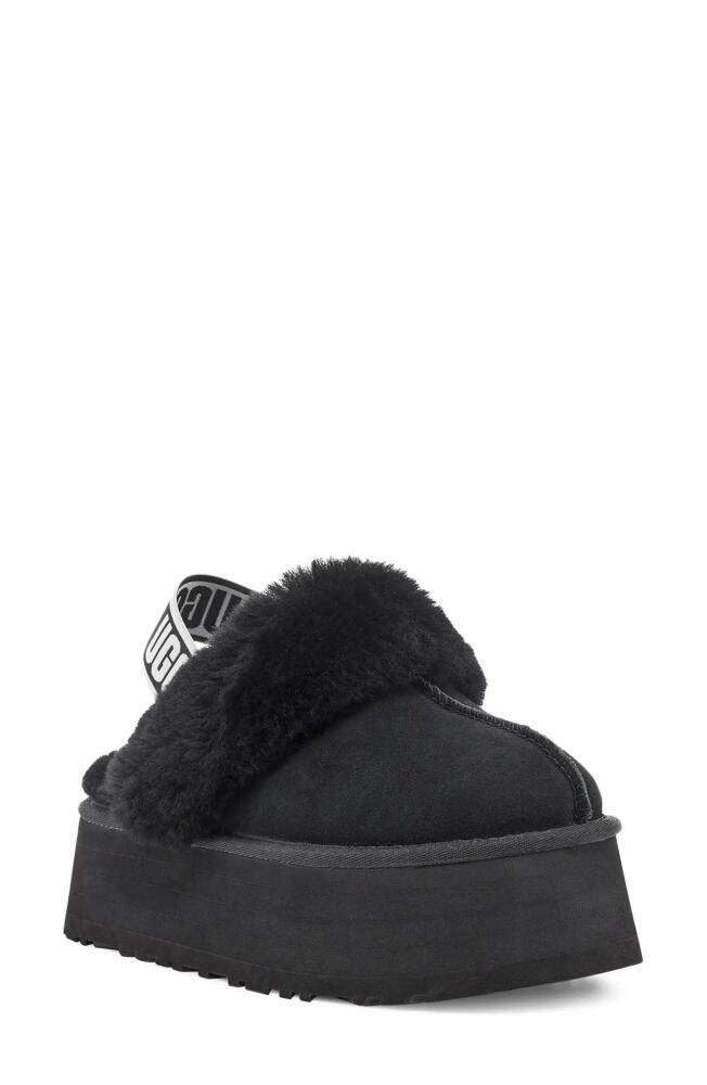 UGG(r) Funkette Genuine Shearling Slipper in Black Suede Cover