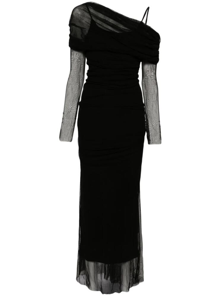 Christopher Esber off-shoulder tulle midi dress - Black Cover