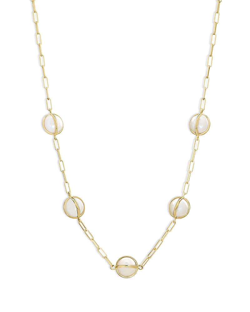 L. Klein 18K Yellow Gold Celeste Cultured Freshwater Pearl Paperclip Link Chain Collar Necklace, 16-18 Cover