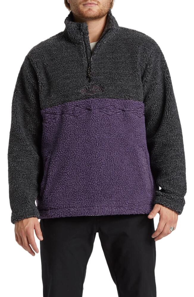 Billabong Boundary Tombstone Half Zip Fleece Pullover in Black/purple Heather Cover