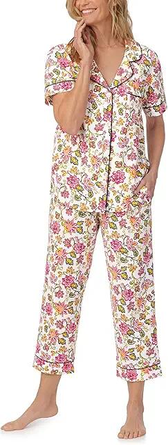 Bedhead PJs Cotton Knit Short Sleeve Cropped PJ Set (Desert Flowers) Women's Pajama Sets Cover