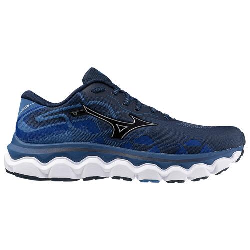 Mizuno Mens Mizuno Wave Horizon 7 - Mens Running Shoes Dress Blue/Silver 11.0 Cover