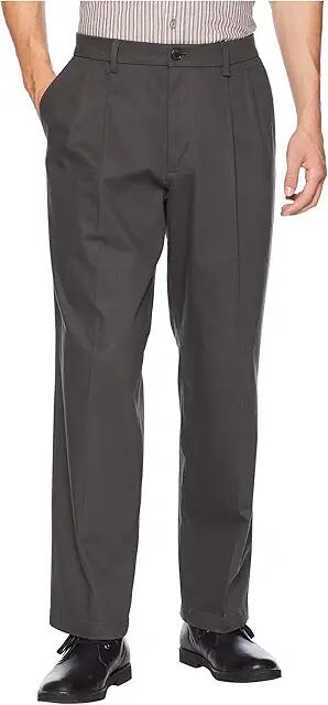 Dockers Relaxed Fit Signature Khaki Lux Cotton Stretch Pants D4 - Pleated (Steelhead) Men's Casual Pants Cover